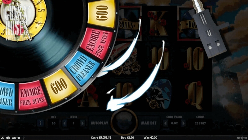 Guns N Roses Videoslots - features