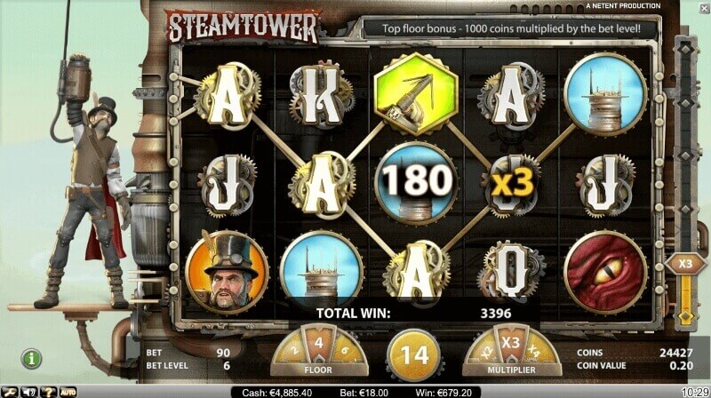 Steam Tower Spillemaskin