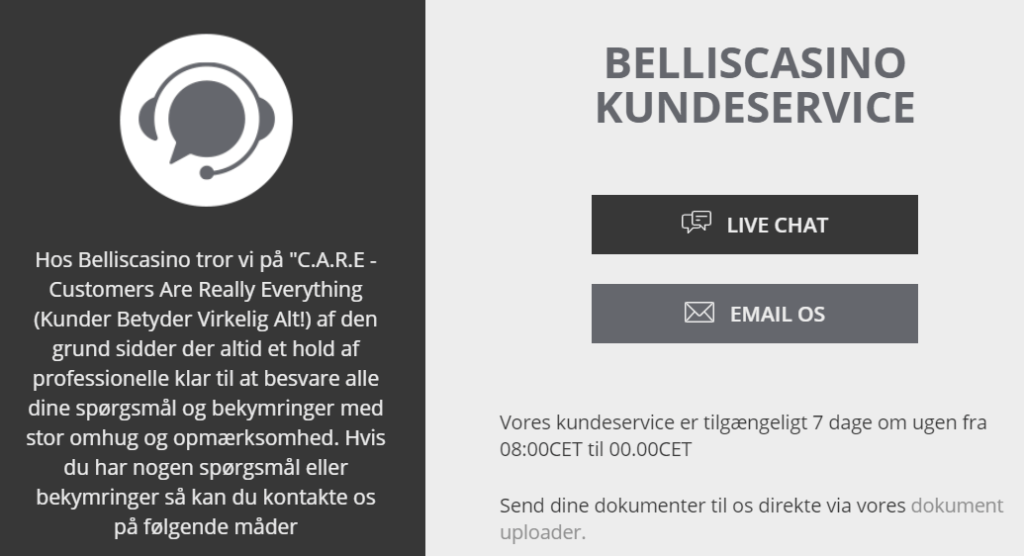 Bellis Casino Danmark - Kundeservice