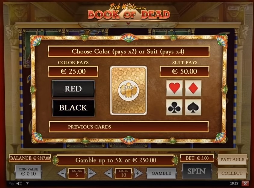 book of dead gamble