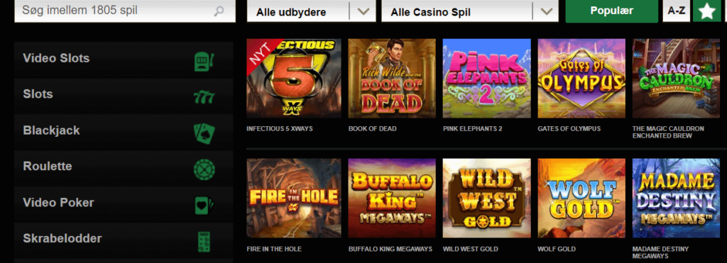 Printscreen Mr Vegas Casino DK spil