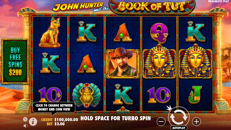 john hunter book of tut slot