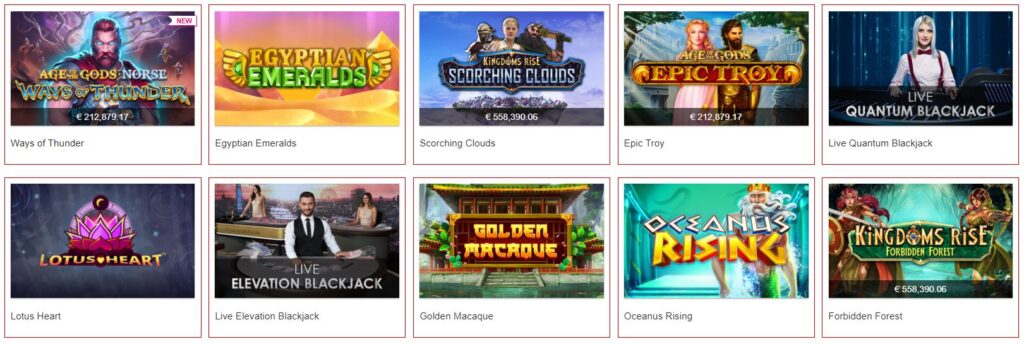Scasino featured games