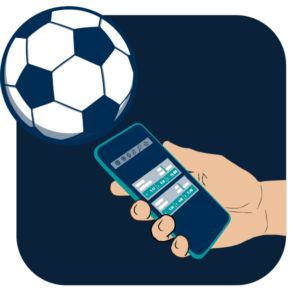 Fotball and hand with Mobile - Sportsbetting Canada