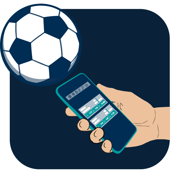 Fotball and hand with Mobile - Sportsbetting Canada