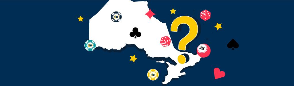 Ontario Map with representation of various casino games