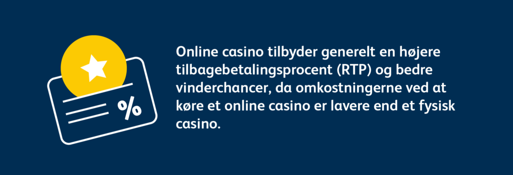 Online casino tilbyder generelt en højere RTP