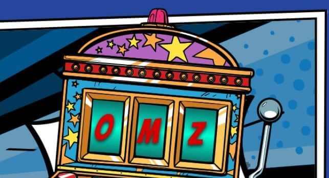 Cartoon style image of slot machine - OhMyZino Casino NZ