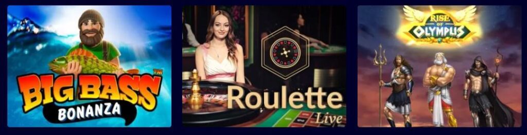 3 casino games at Club Riches Casino online Canada