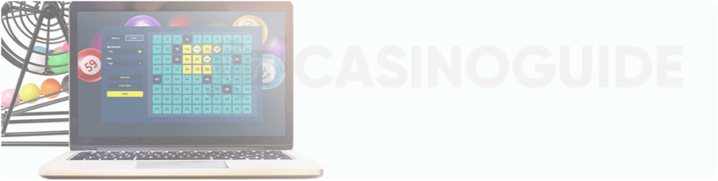 Banner with Laptop and Keno Online Game - Canada