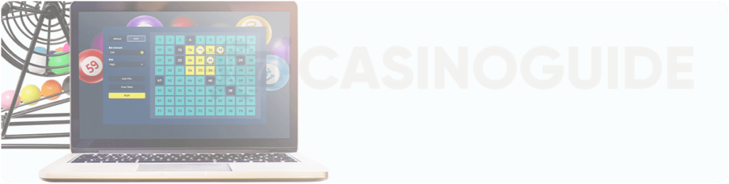 Banner with Laptop and Keno Online Game - New Zealand
