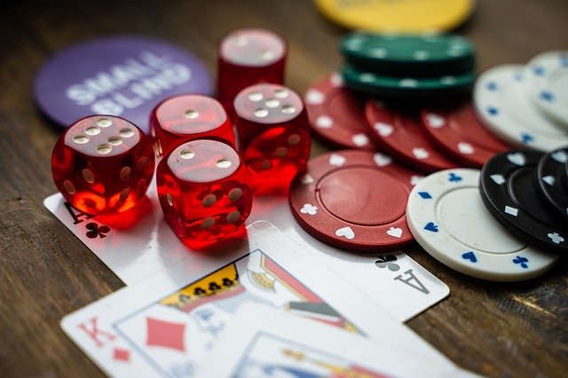 Image showing dice, cards and casino chips