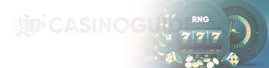 A CasinoGuide banner with the text 'RNG' and casino imagery