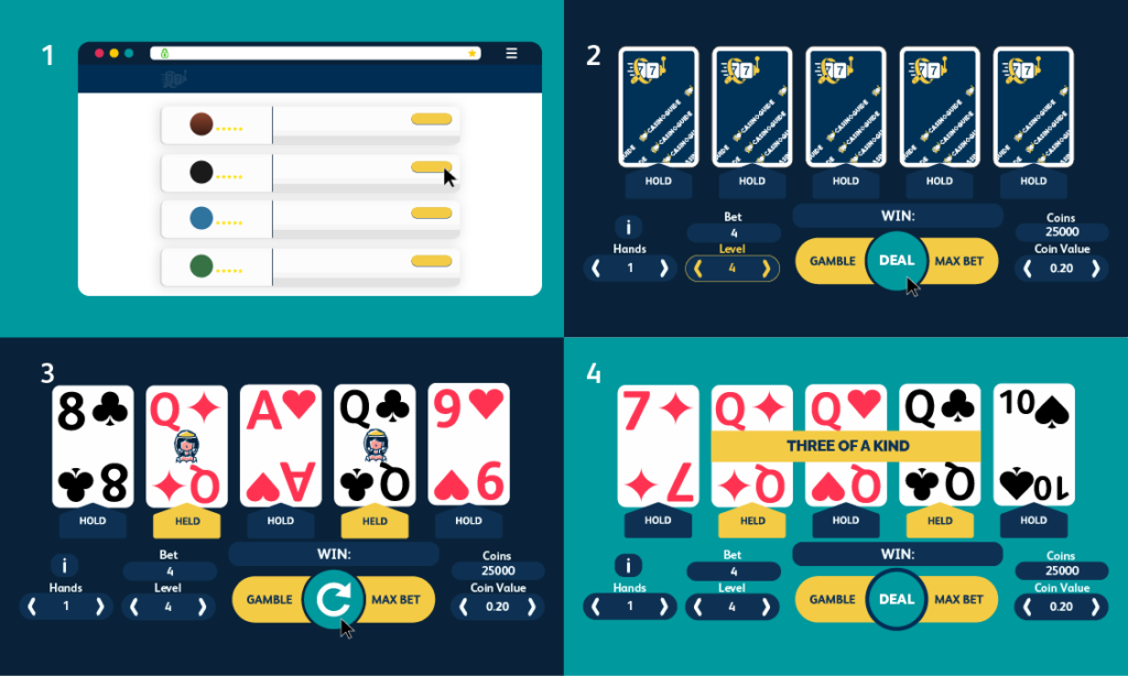 4 steps on how to play video poker games