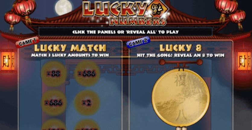 Lucky numbers scratch card online game
