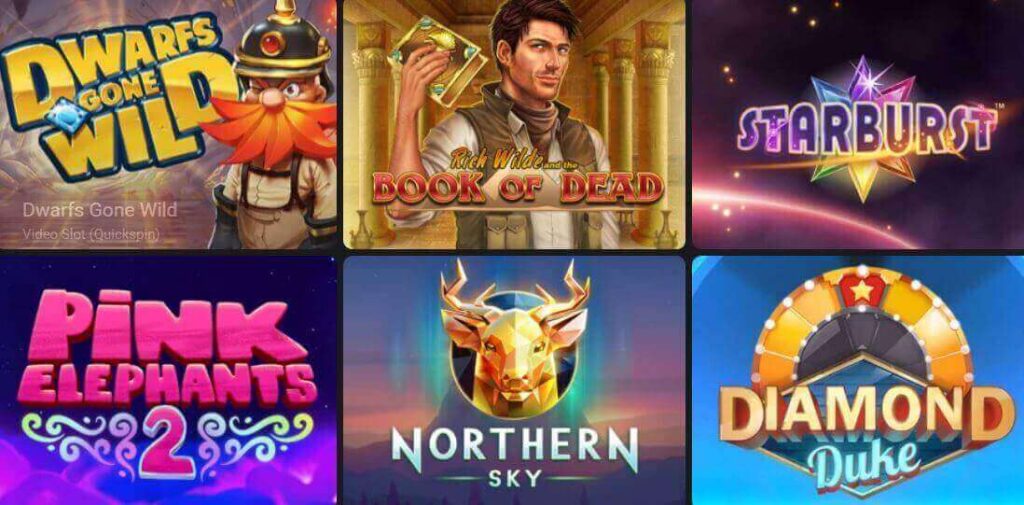 6 spillemaskiner, starburst, Northern Sky One casino