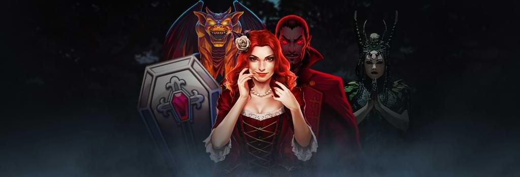 Kvinde med rød har, Dracula, monster - Halloween spilleautomater Danmark 2022