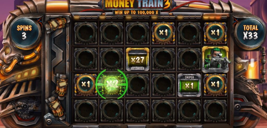 Money Train 3 slot bonus game reels