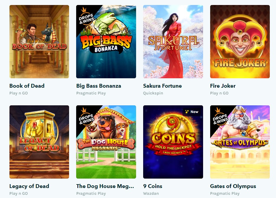 LuckyDays games selection image