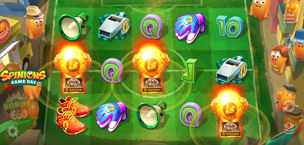 Spinions Game Day slot reels
