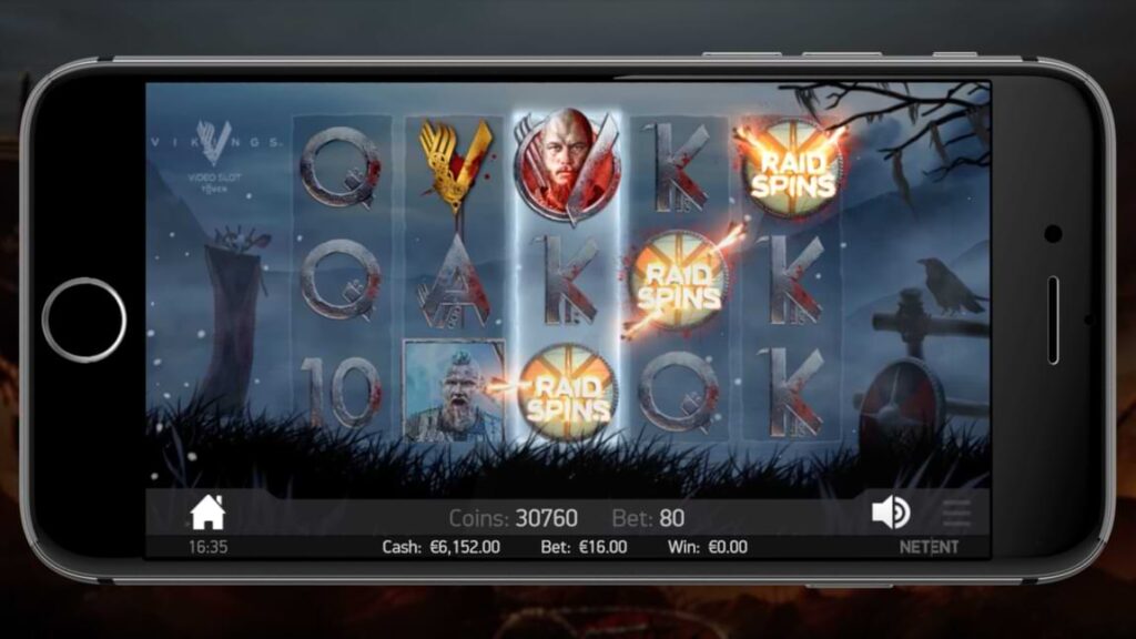 mobil med spillemaskin, symboler Raid Spins - Vikings Videoslot Danmark