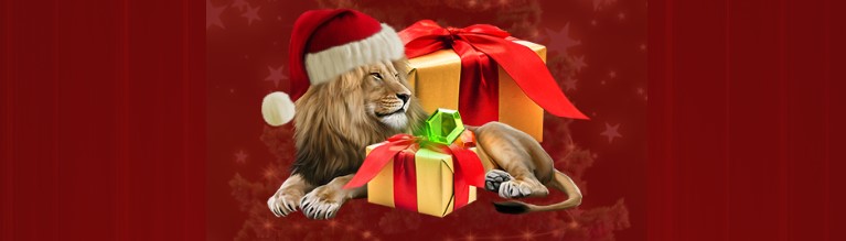 Casimba christmas calendar image of lion and presents
