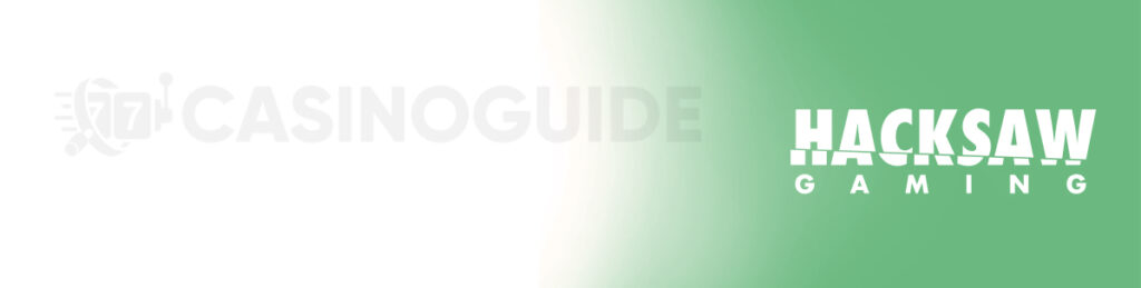 Hacksaw Gaming green and white banner