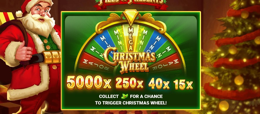 Piles of presents slot christmas wheel