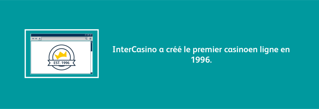 Image avec texte sur le premier casino en ligne en 1996