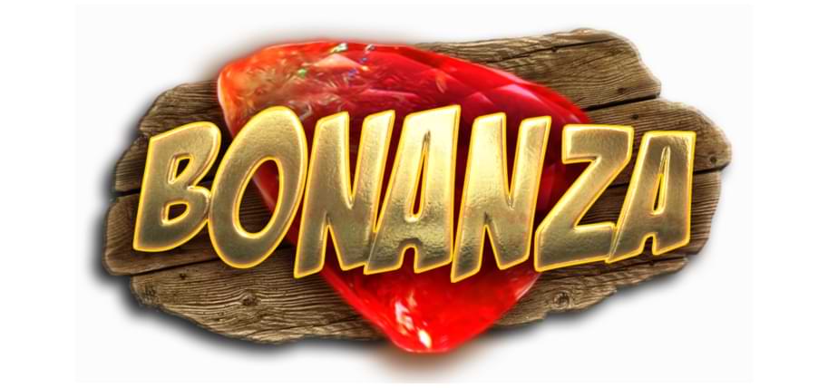 Plankestykke med rød diamant og tekst Bonanza - spilleautomat DK