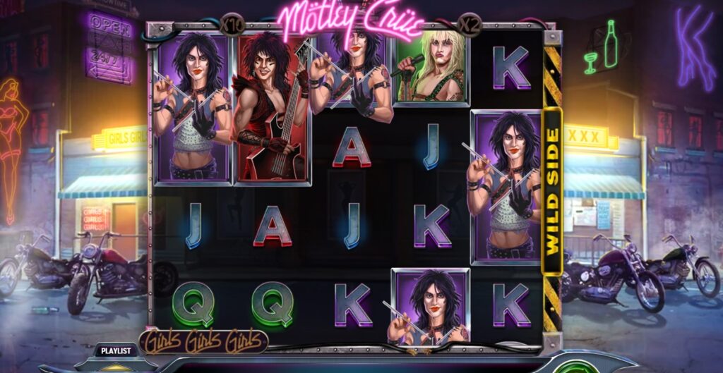 Motley Crue slot reels by Play n Go
