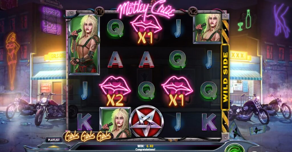 Motley Crue slot wildside win