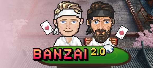 2 pokerspillere i karatedragt - pokerbord Banzai Poker Maria Casino DK