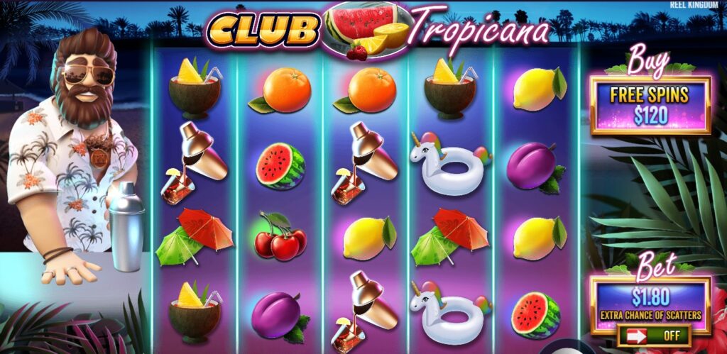 Club Tropicana game reels