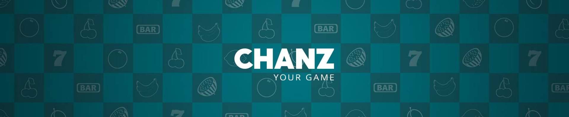 Banner med vit tekst anmeldelse Chanz DK Casino