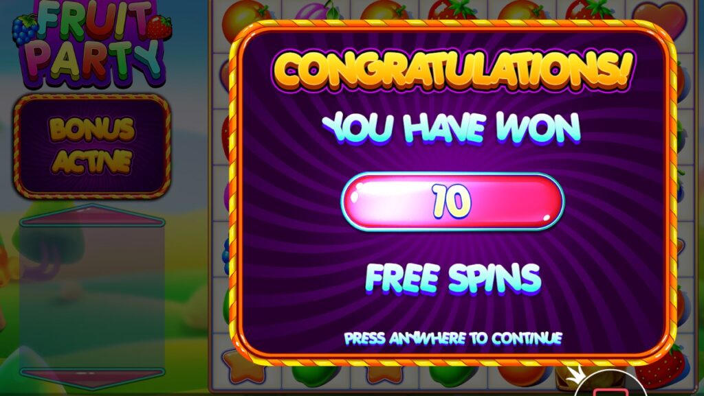 Fruit party slot free spins image