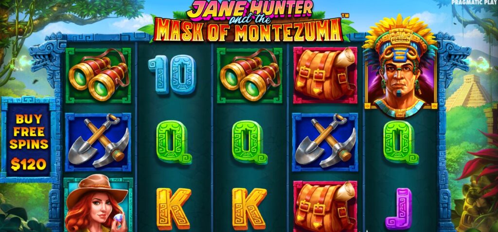 Jane Hunter slot base game reels