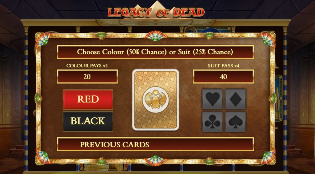 legacy of dead slot gamble feature