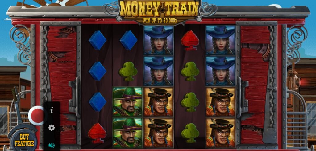 money train slot base game reels