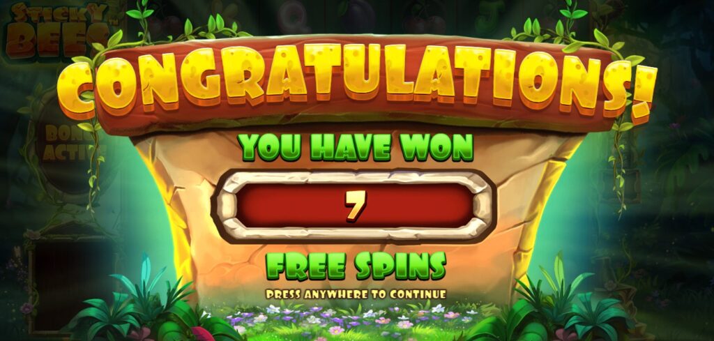 sticky bees slot free spins