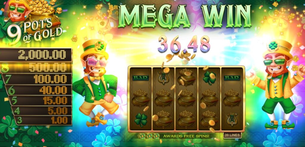 9 pots of gold slot - mega win