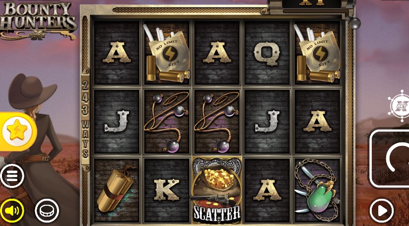 bounty hunters slot - base game reels